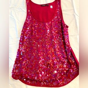 Apt 9 tank blouse pink with sequins.